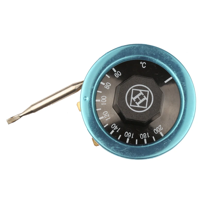 60-200 Celsius 2-pin Capillary Adjustable Temperature Control Switch - Dial Thermostat for Oven Heater Refrigerator