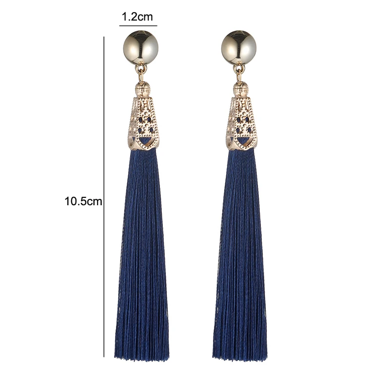 LOVBEAFAS Bohemian Drop Dangle Earrings Silk Fabric Vintage Statement Earrings Brand Tassel Earrings For Women Fashion Jewelry