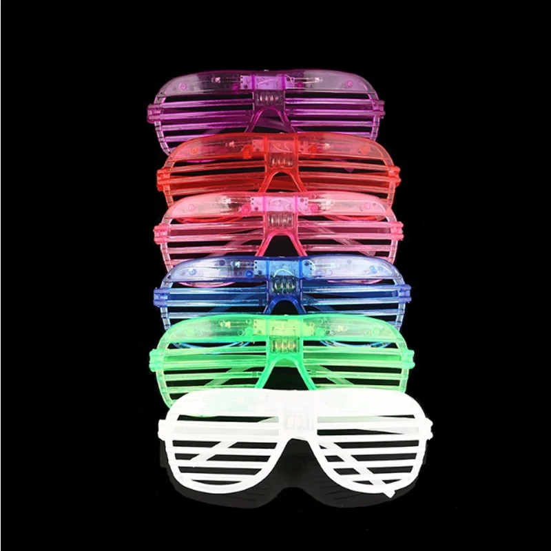 

Fashion glowing glasses Shutters Shape LED Flashing Glasses Light up kids toys christmas Supplies wedding Party Decoration rave