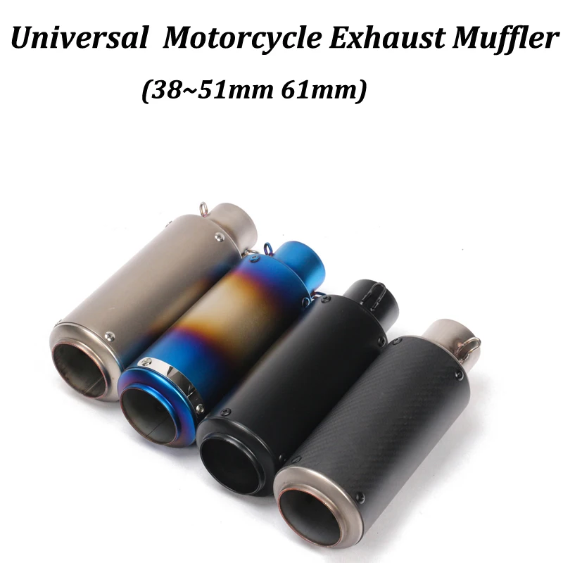 

38~51mm Universal Motorcycle Exhaust Muffler Escape Moto Modified For R6 YZF-R6 Honda CBF190R Ninja 400 650 ER6N Z650 ER6F Z900