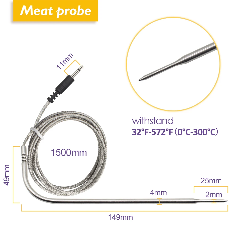 INKBIRD IBT-4XS Digital Wireless Bluetooth Cooking Oven BBQ Grilling Thermometer With Free Probe For Meat Grill Free App Cooking