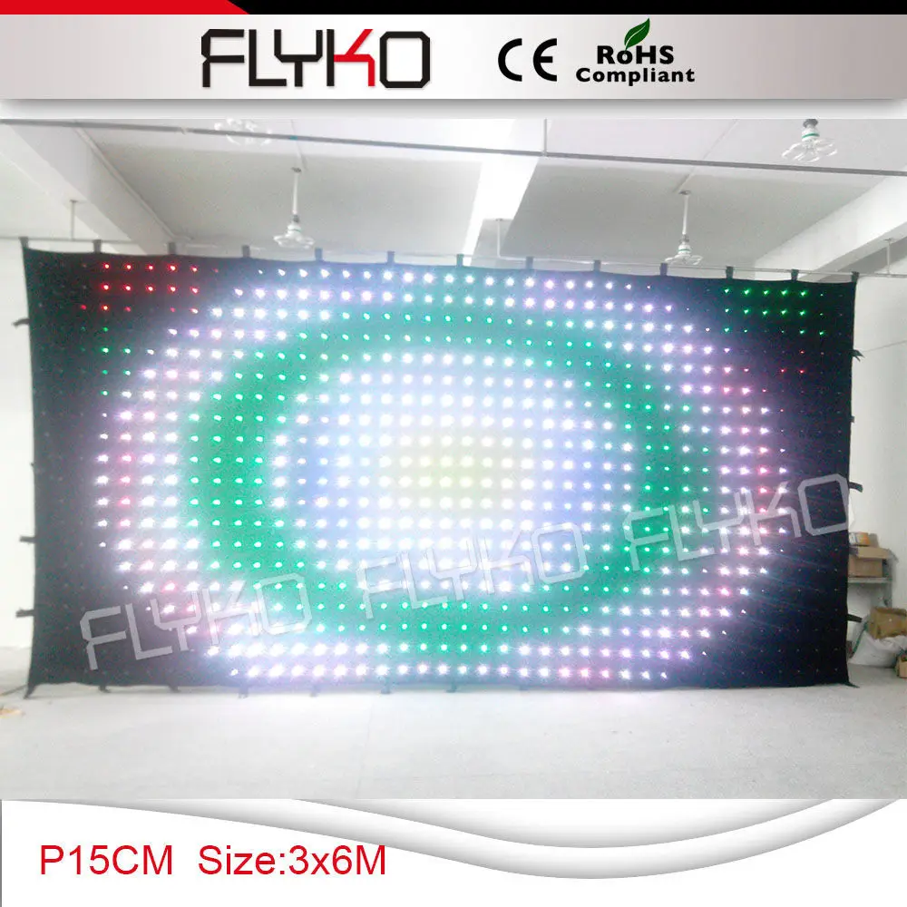 

disco stage effect RGB led video curtain 3m by 6m P15CM for Stage Background Night Club Party Wedding