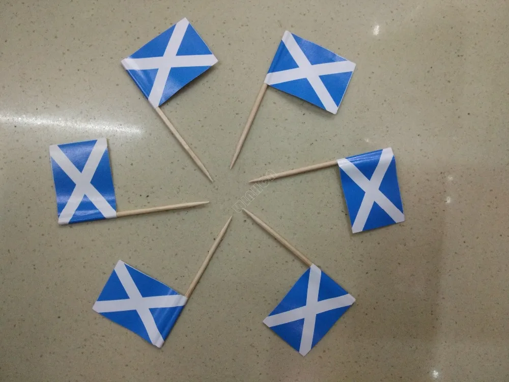 Mini Scotland Toothpick Flag 50Pcs Paper Food Picks Dinner Cake Toothpicks Cupcake DecorationFruit Cocktail Sticks