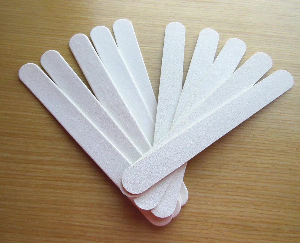 10 pcs white nail file 100/180   wood emery board  nail art tool