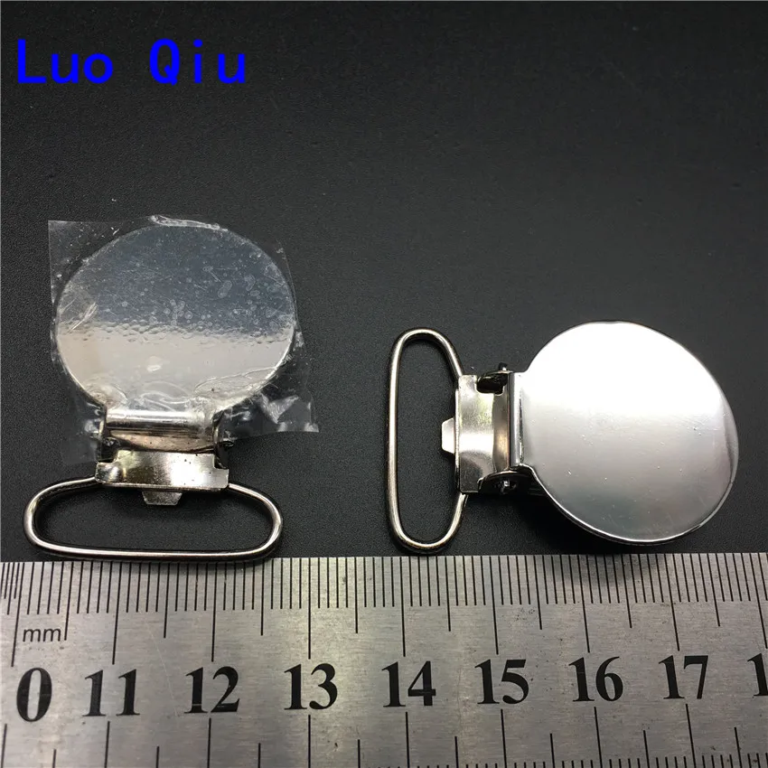 30pcs/lot 25mm silver Metal Round cover circular Pacifier Suspender mitten Clips Holders For Project Craft Sewing Tool