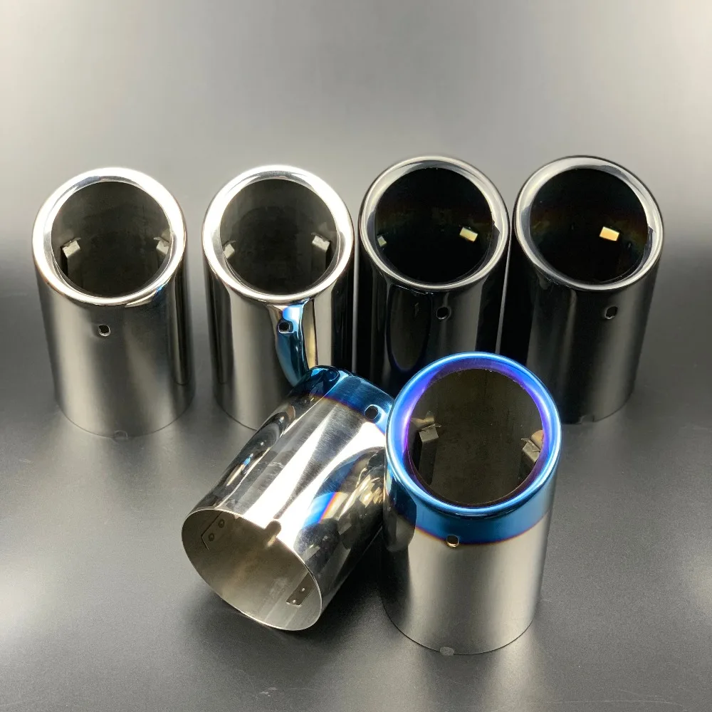 1 paar Edelstahl Auto Auspuff Gerade Schwanz Rohr Tipps 80mm Einlass Für AUDI A4 A5 A6 Q3 09 -16