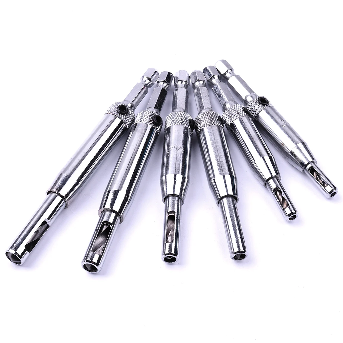 

1/6pcs HSS 1/4" Hex Self Centering Hinge Drill Bit Door Cabinet Pilot Hole Cutter Set