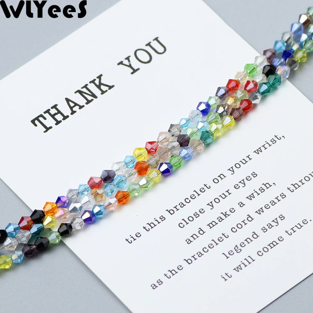 WLYeeS 3 millimetri 200pcs Austriaco di Doppio Cono cristalli perline FAI DA TE Accessori Della Collana Dei Monili Che Fanno Multicolore di Vetro