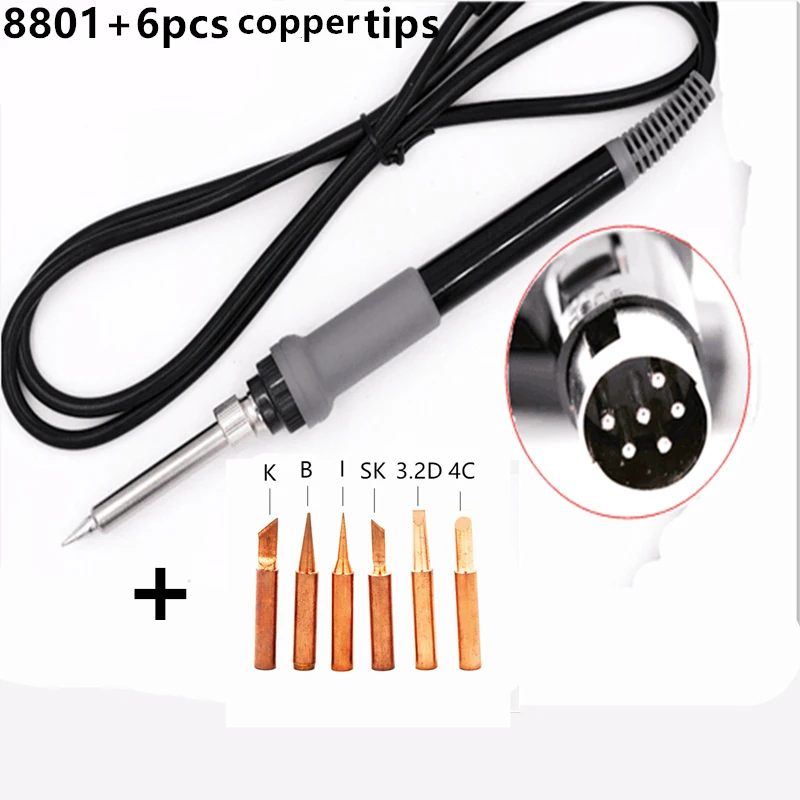 SZBFT High quality 8801 65W soldering iron handle with soldering tips for hakko FX-888 FX-888D