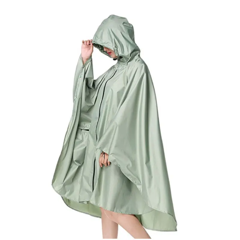 Black trench Coat fashion Style Hooded Women men unisex Raincoat Outdoor Rain Poncho Waterproof Rain Coat 3 Colors Rainwear