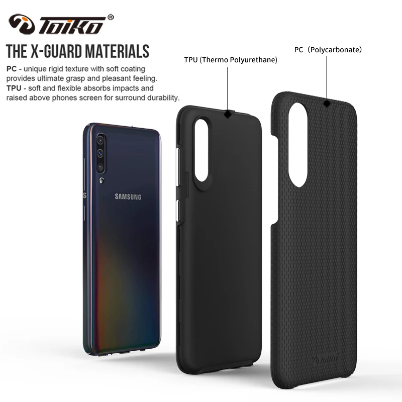 TOIKO X Guard 2 Layer Armor Case for Samsung Galaxy A11 A21 A31 A51 A70 A71 A32 A52 Shockproof Cover Hybrid PC TPU Bumper Shell