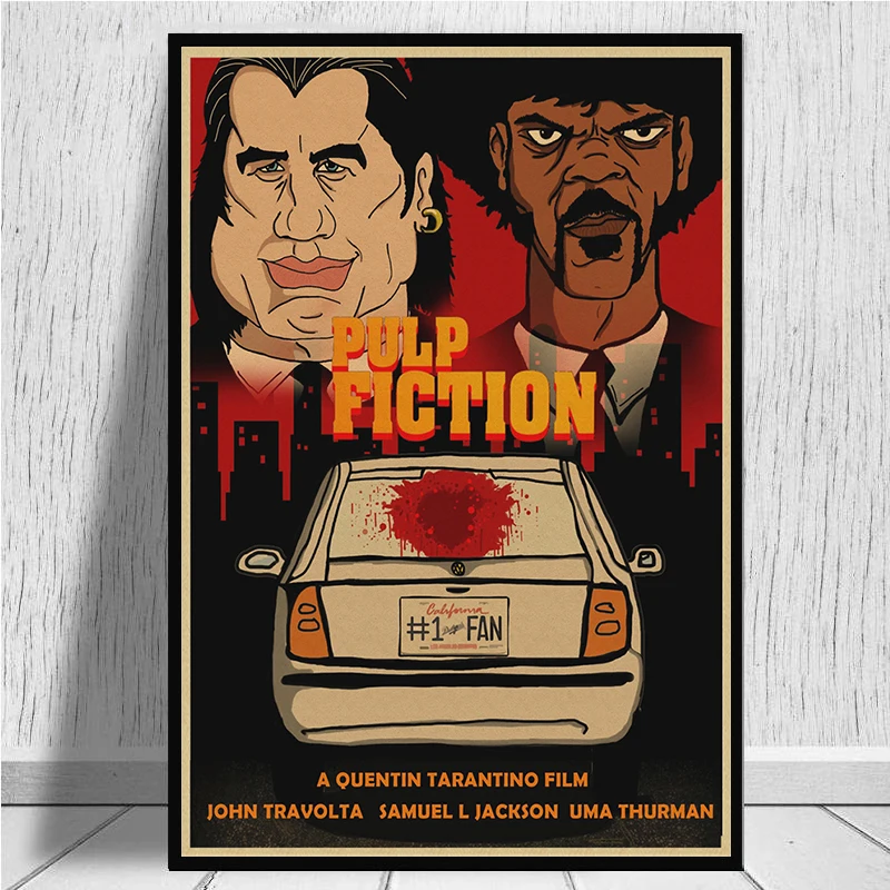 Pulp Fiction retro Poster Retro Kraft Paper Bar Cafe Home Decor Painting Wall Sticker