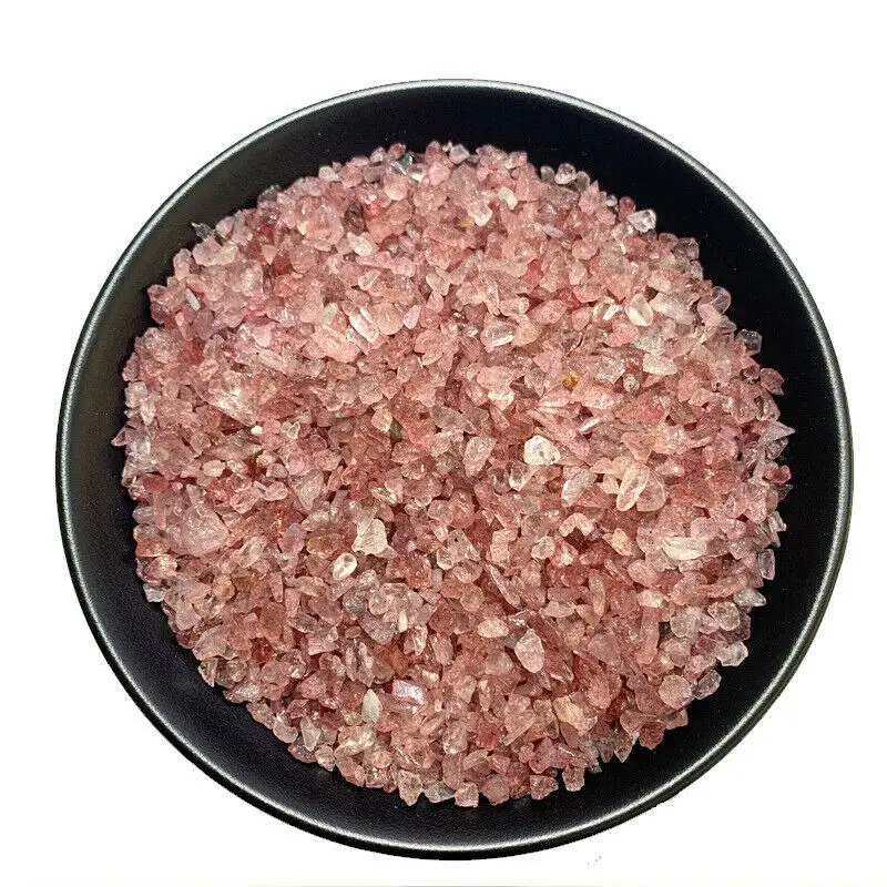 Wholesale 50g Mini Natural Strawberry Quartz Gravel Crystal Mineral Purify Degaussing Healing Crystals