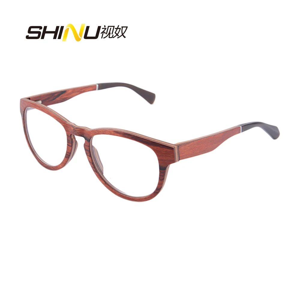 

SHINU Cute Style Vintage Glasses Women Glasses Frame Round Eyeglasses Frame Optical Frame Red sandalwood eyewear customized