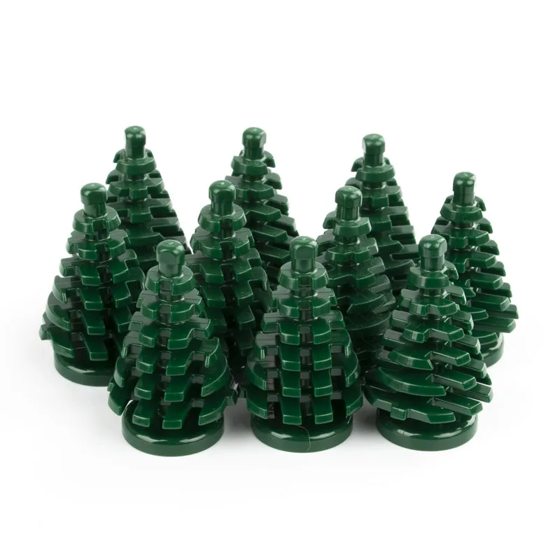 Christmas Tree Building Blocks Green Plant Figure City Military Accessories Blocks Mini Trees Plants MOC Toys For Children C042