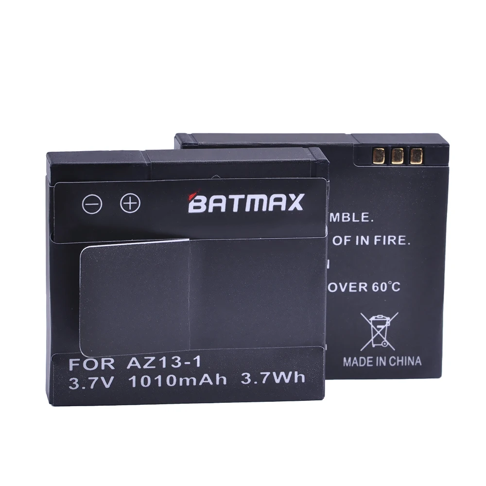 Batmax 2pc AZ13-1 AZ13 Rechargable Li-ion Battery For Xiaomi Yi Action Cameras