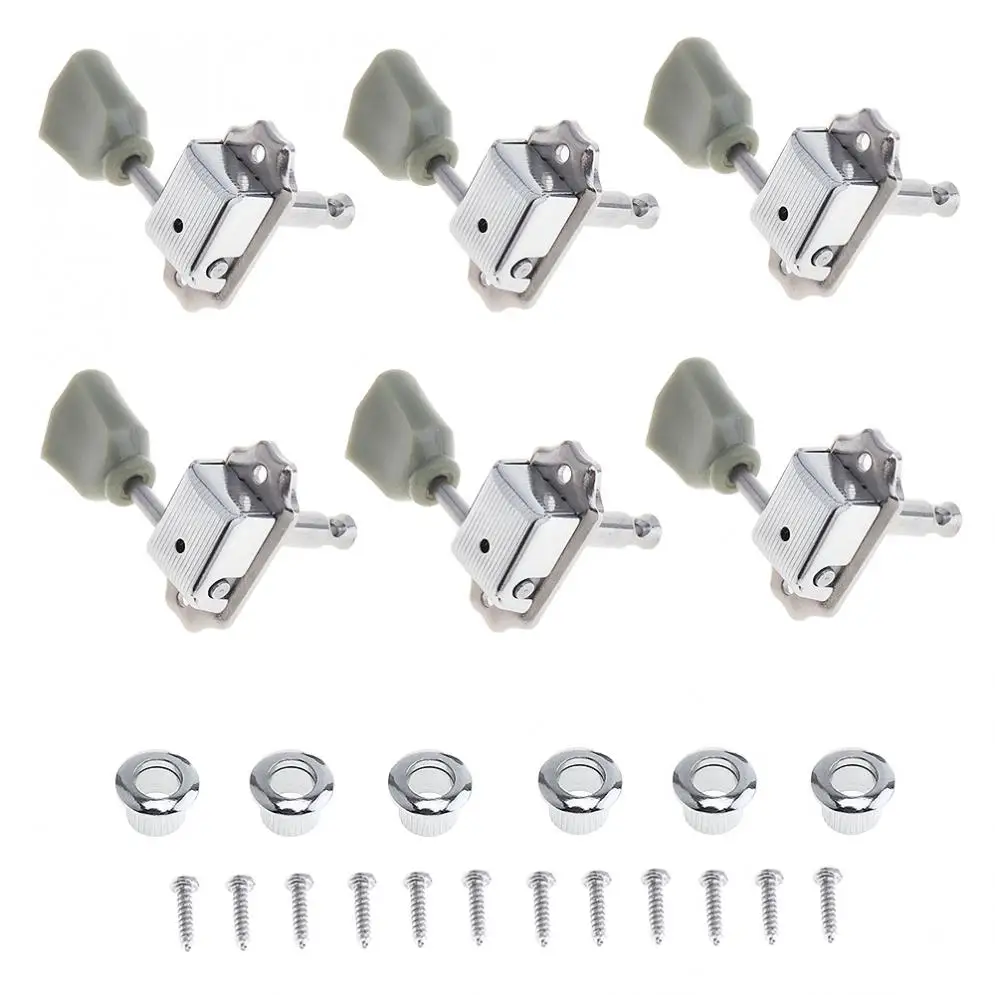 

6pcs Retro Acoustic Electric Guitar Tuning Pegs 3R+3L Semi-closed Machine Heads Tuner for Guitar Musical Instrument