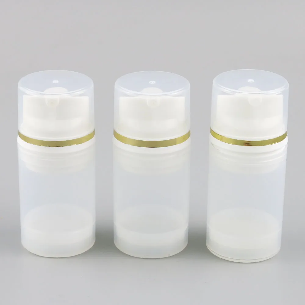 10 x 50ml White Plastic Airless Bottles 50cc Cosmetic Package Cosmetic Container Skin Care Water Bottles Lotion Cream