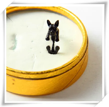 1PCS  retro punk America Boston Terrier Ring free size hippie bull Boston Terrier dog Ring jewelry for pet lover