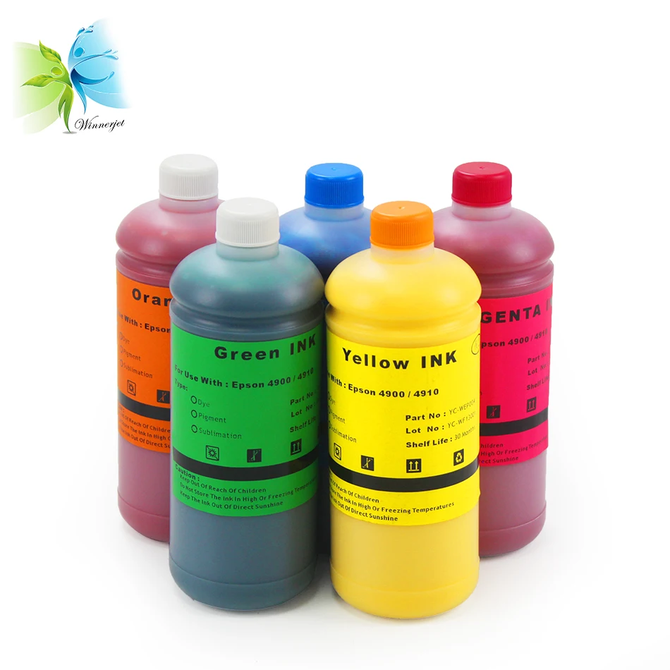 Winnerjet 11 color WaterProof vivid Pigment ink for Epson 4900 4910 printer-1000ml/bottle