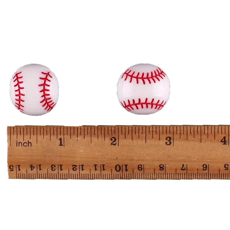Lots 50pcs Sport Baseball Resin 3D Flatback Scrapbooking Hair Bow Center Crafts Embellishment Flatback Charms Cabachons
