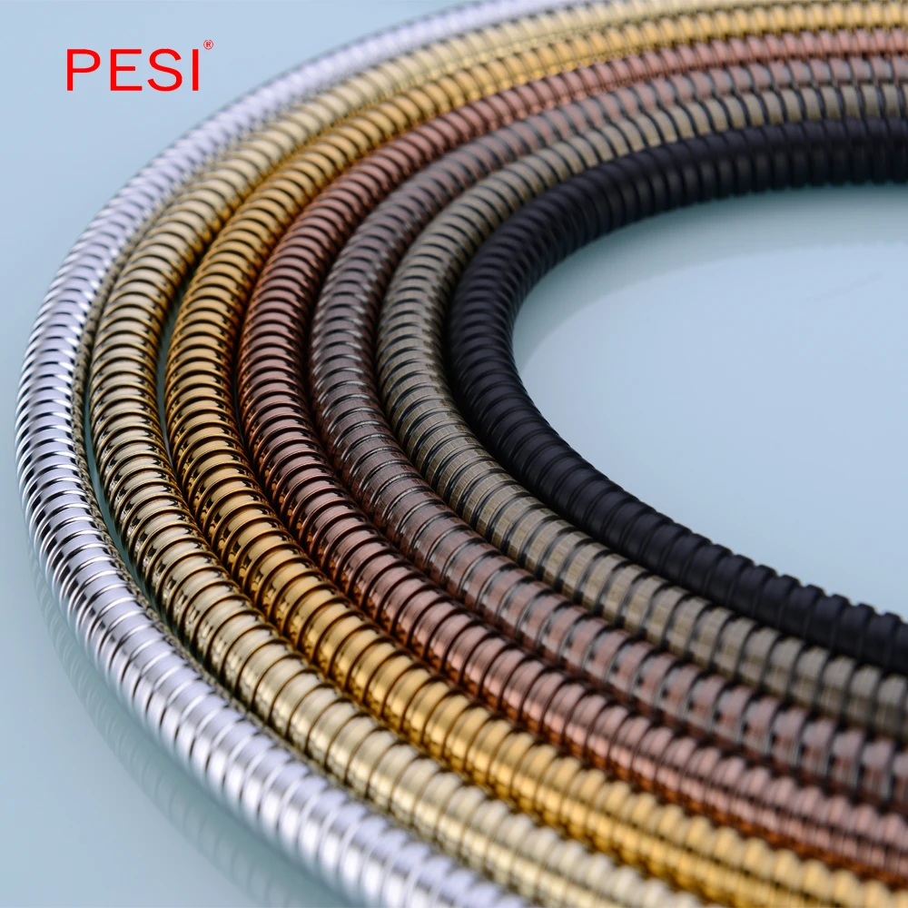 High Pressure Shower Hose 150cm Stainless Steel Shower Tube Flexible Gold Bathroom Hose Plumbing