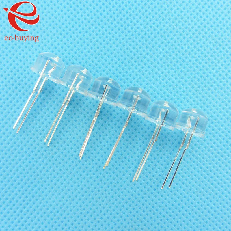 8mm Warm White Straw Hat Light LED Emitting Diode Ultra Bright Lamp Bead Plug-in DIY Kit Practice Wide Angle 8 mm 10 pcs/lot
