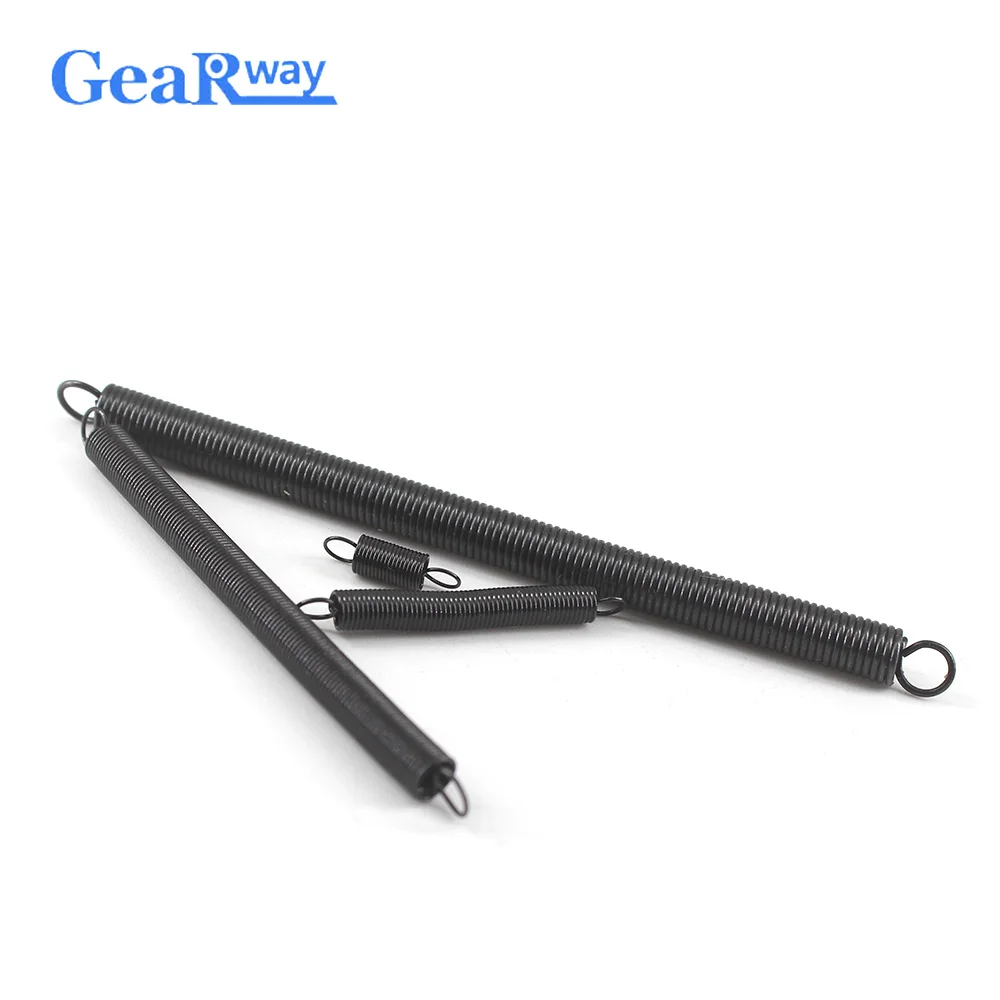 Gearway 10pcs Extension Spring 0.8mm Thickness Long Extension Springs 20-100mm Spring Steel Tension Extension Spring