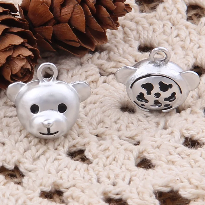 100pcs 18*18mm spray paint stereo cartoon cute bear pendant jewelry accessories pendant wholesale