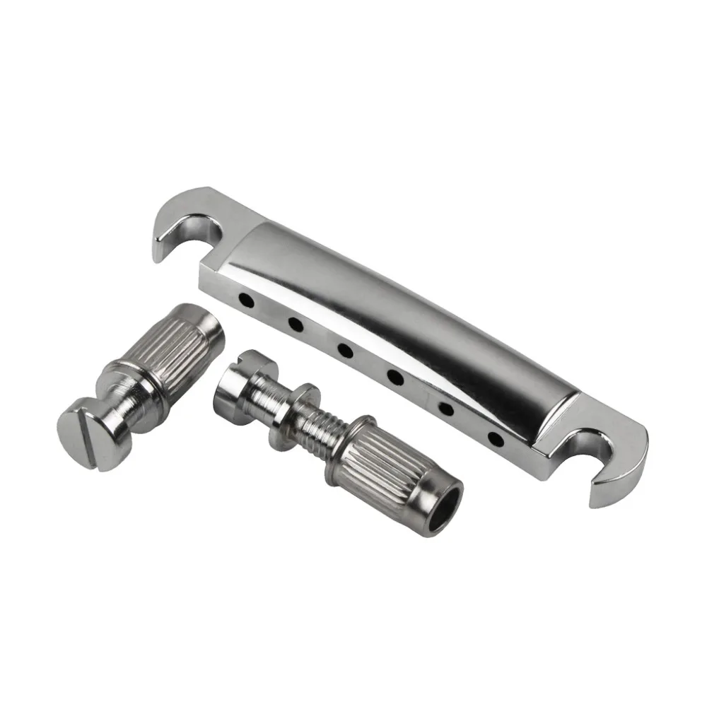 FLEOR Set of LP Electric Guitar Bridge & Stop Tailpiece Chrome for LP SG Style Guitar Parts