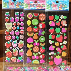 10 Sheets/lot 3D Puffy Bubble Stickers Mixed Cartoon Fruit Stickers Waterpoof DIY Children Kids Boy Girl Toys for children