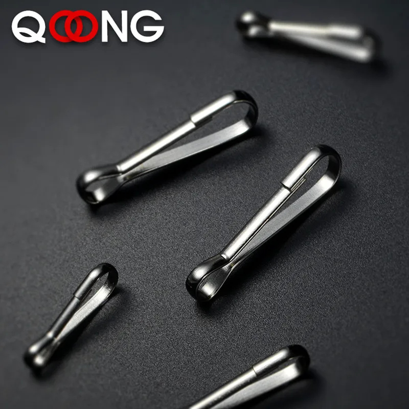 QOONG 10 PCS Stainless Steel Trigger Lobster Clasp Snap Hook Key Chain Ring Paracord Lanyard DIY Craft Outdoor Backpack Bag Part