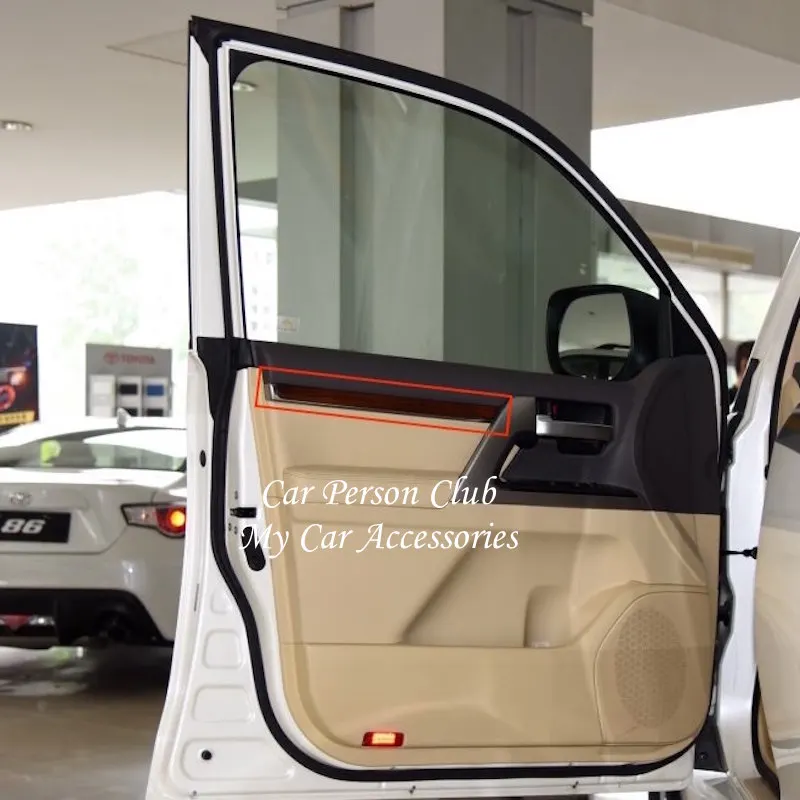 For Toyota LC Land Cruiser LC200 V6 2016-2022 Inner Armrest Decorate Side Door Panel Frame Cover Strips Car styling Accessories