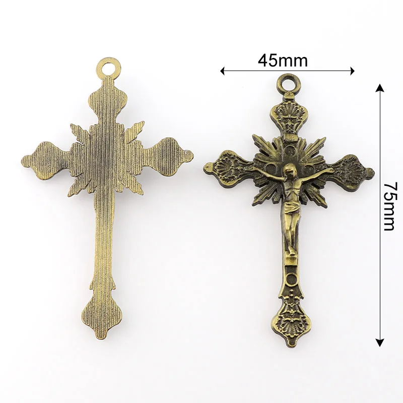 3 Colors Jesus Crucifix Christian Jewelry Crosses Charms Saint Benedict Crucifix Pendants For  Pendants Necklace