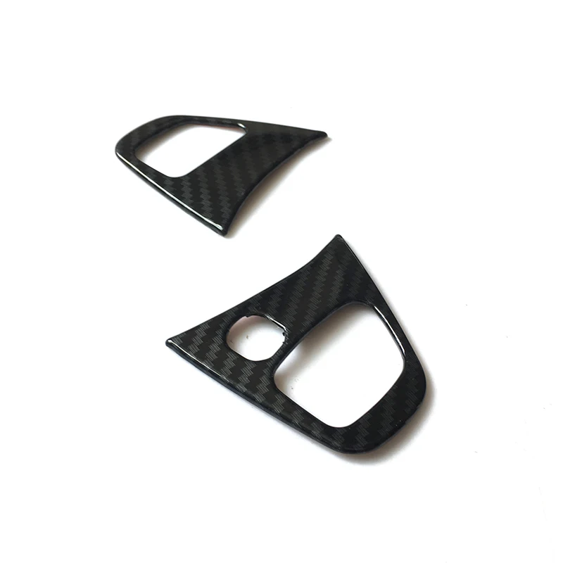 For Renault Captur 2013-2016 High-quality ABS Carbon Fibre Steering Wheel Button Sequins Molding Cover Trim accessories 2Pcs