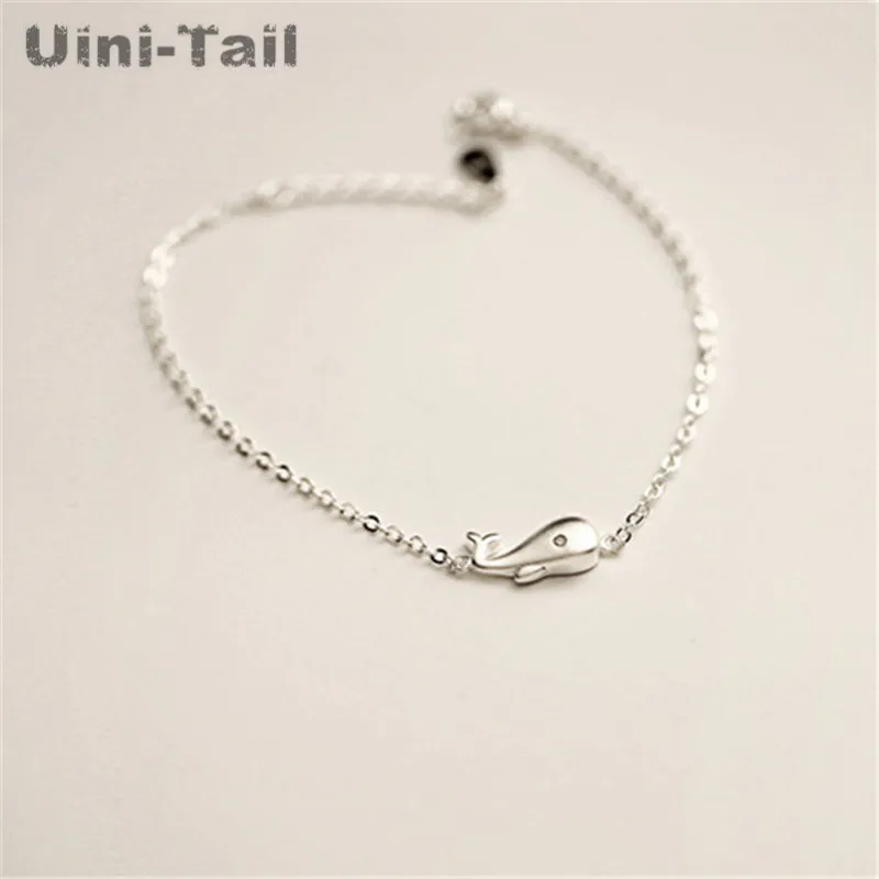Uini-Tail classic hot new 925 Tibetan silver dolphin bracelet female simple creative whale hand jewelry explosion models GN399
