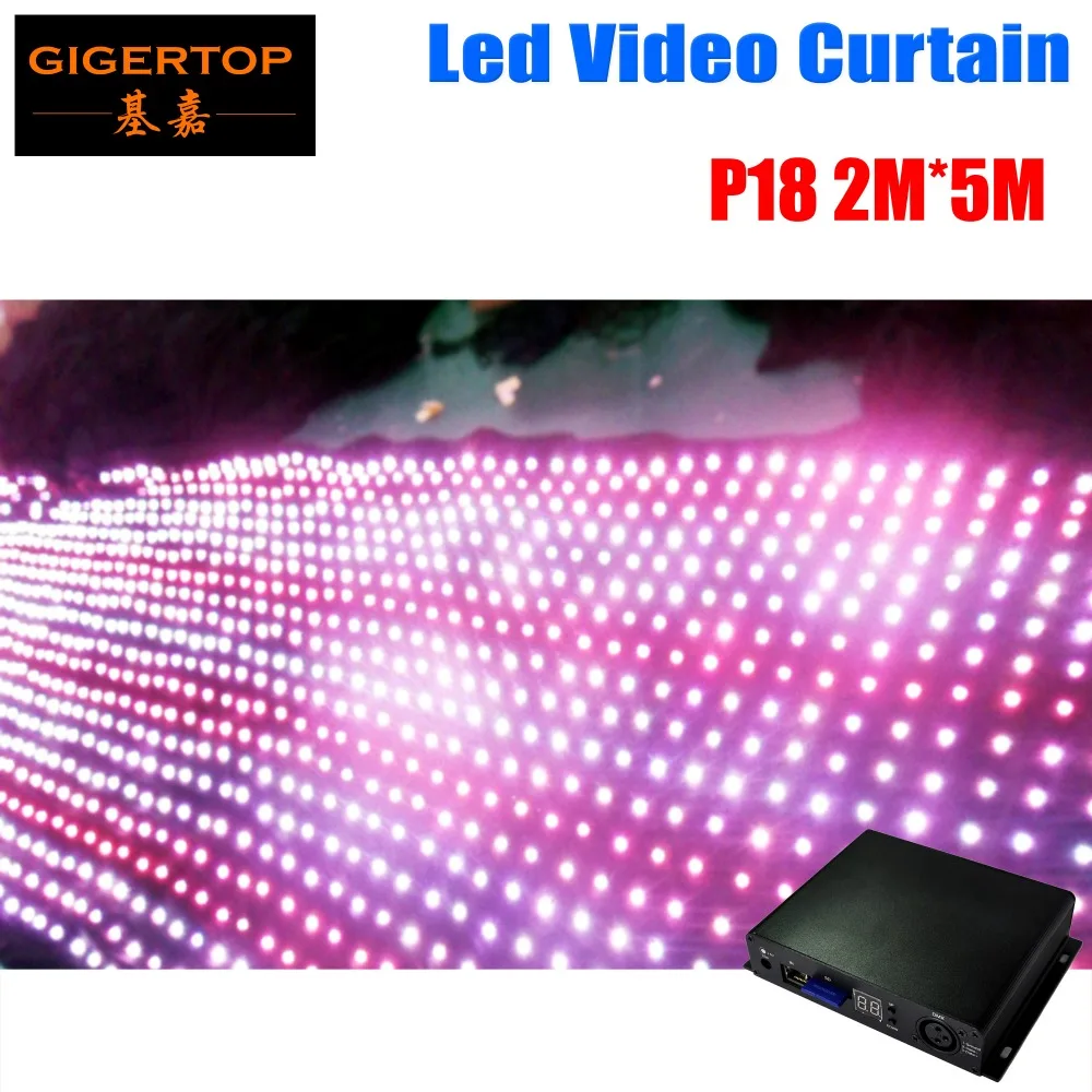 Cheap Price Pitch18 2Mx5M Led Video Curtain With Off Line Controller Led Graphic Curtain,DJ Booth photo/pattern/text/moive play