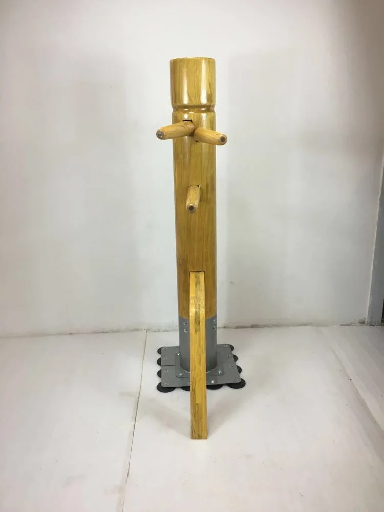 Donnie Yen training muk yan jong artes marciales, Patent stand column Wing Chun Wooden Dummy, one whole wood kungfu mannequin