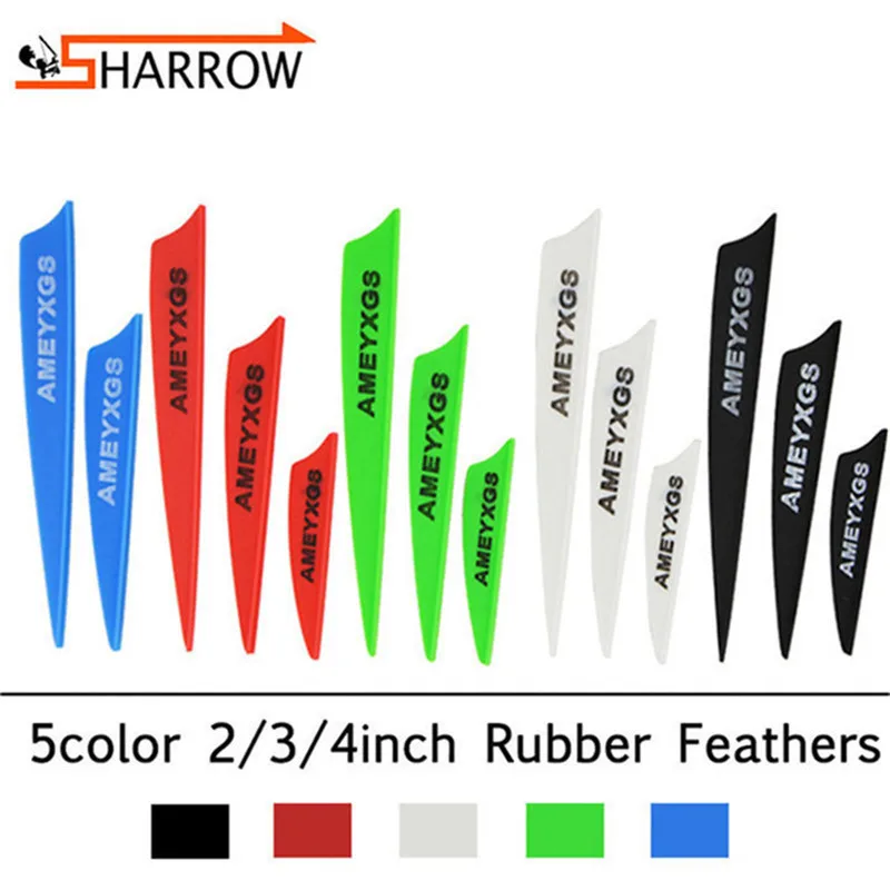 

120pcs Arrow Feathers 2/3/4inch Rubber Fletches Arrow Shaft DIY Vanes For Shooting Outdoor Hunting Sports Archery Accessories