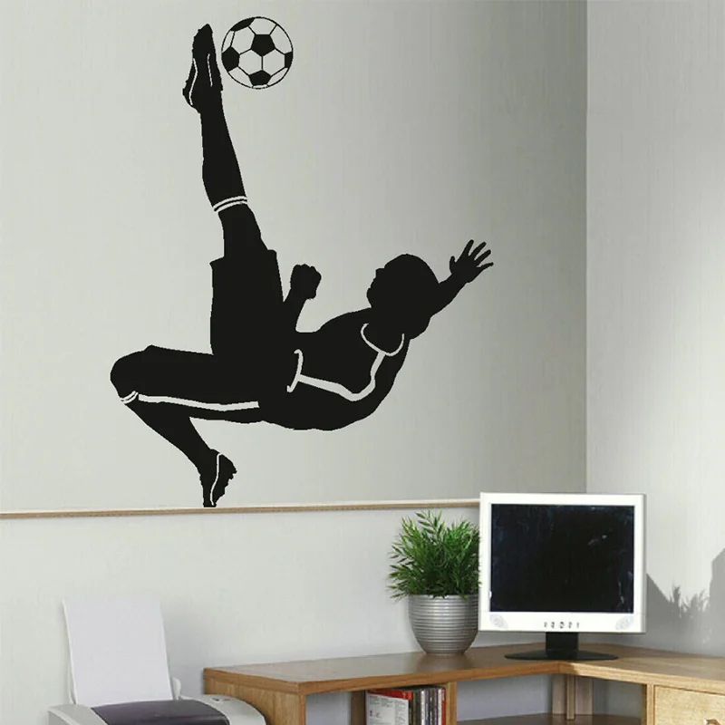 Football Soccer Ball Footballer Vinyl Wall DIY Wall Decal Poster Wall Art Children Wall Sticker Kids Room Decor