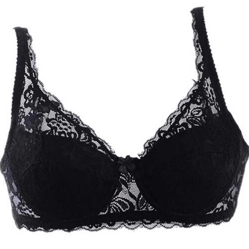 Fashion Ladies Female Push Up Bra Embroidery Lace Bras Sexy Underwear For Women Padded Sheer Bra