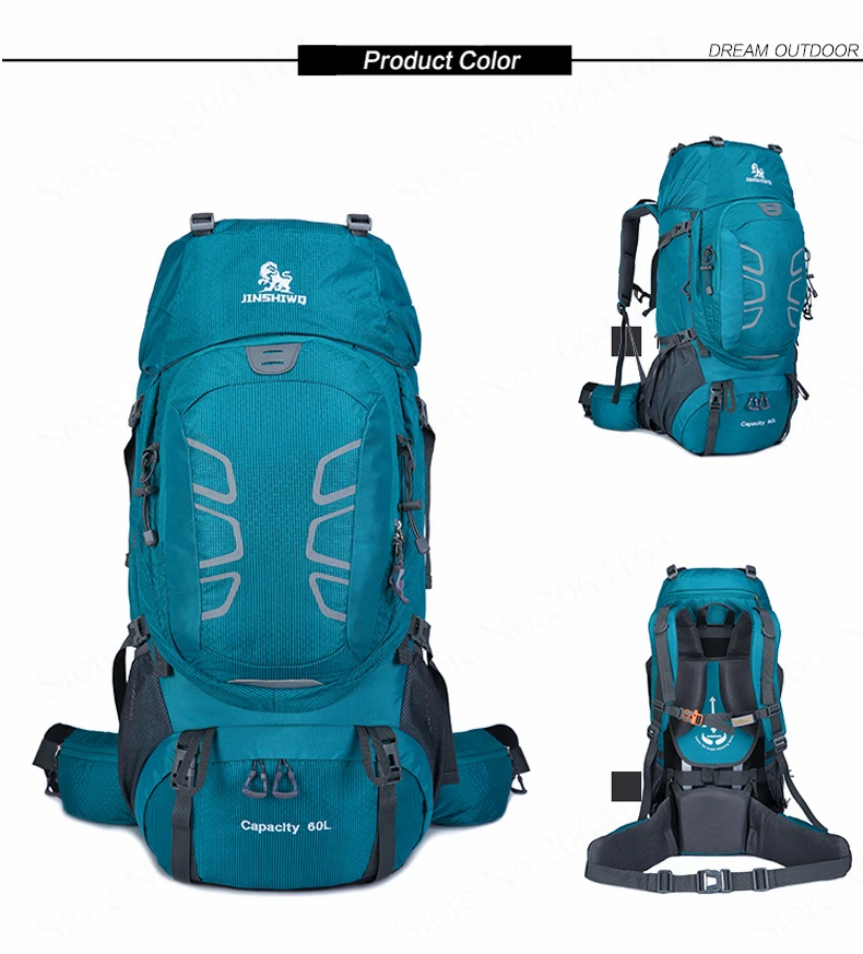 60L Wasserdicht Klettern Wandern Outdoor Rucksack Frauen & Männer Tasche Camping Bergsteigen Rucksack Sport Bike Reisetaschen – Detail 7