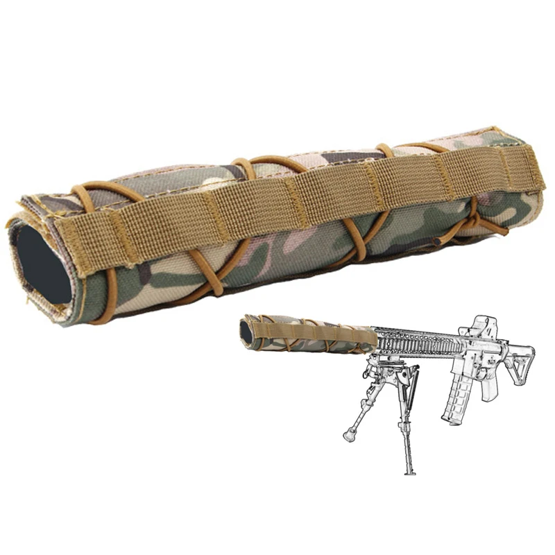 Tactical Hunting Airsoft 22cm Silencer Suppressor Mirage Heat Cover Shield Sleeve Shooting Muffler Baffler Protector Mutlicam