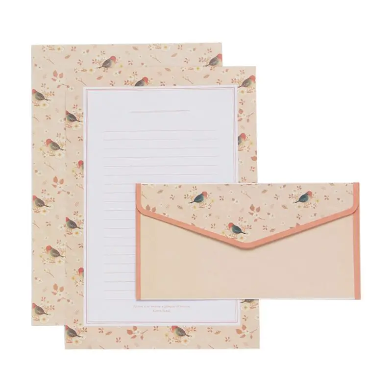 Creative Beautiful Letter Paper Envelope Floral Cute Cartoon Set Letterhead Small Fresh Gifts