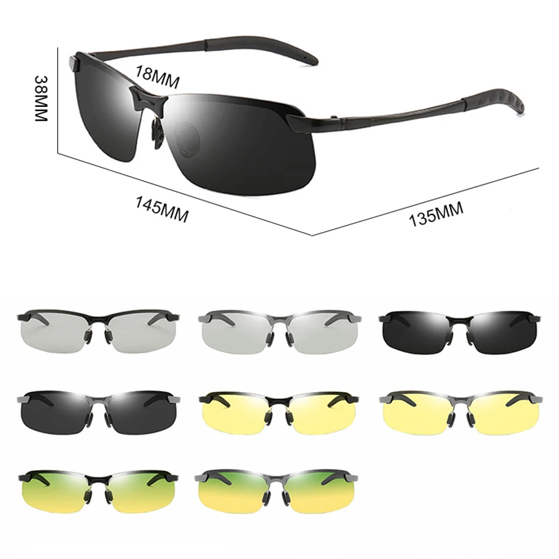 Psacss-gafas de sol cuadradas para hombre, lentes fotocromáticas de marca de diseñador, adecuadas para conducir, pescar, con marco de Metal de alta calidad, con UV400