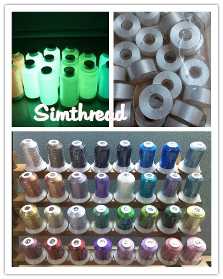 Simthread Brand 500m/cone MS /MH Metallic Machine embroidery thread&glow thread& bobbin thread for  home Machine+free shipping