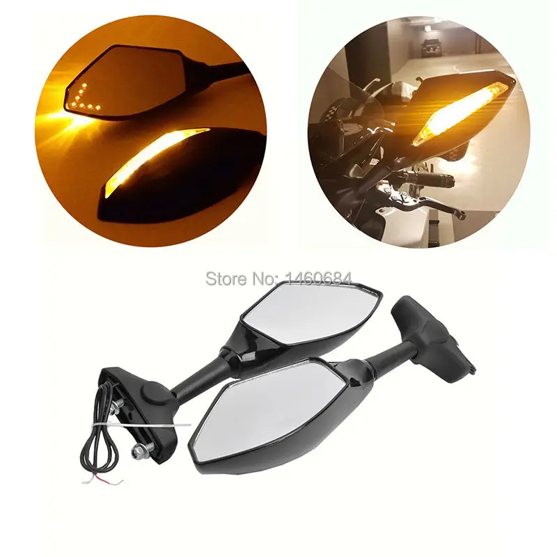 

Поворотники светодиодсветодиодный, встроенные зеркала заднего вида для Suzuki Hayabusa GSX1300R SV650S SV1000S, 1 пара