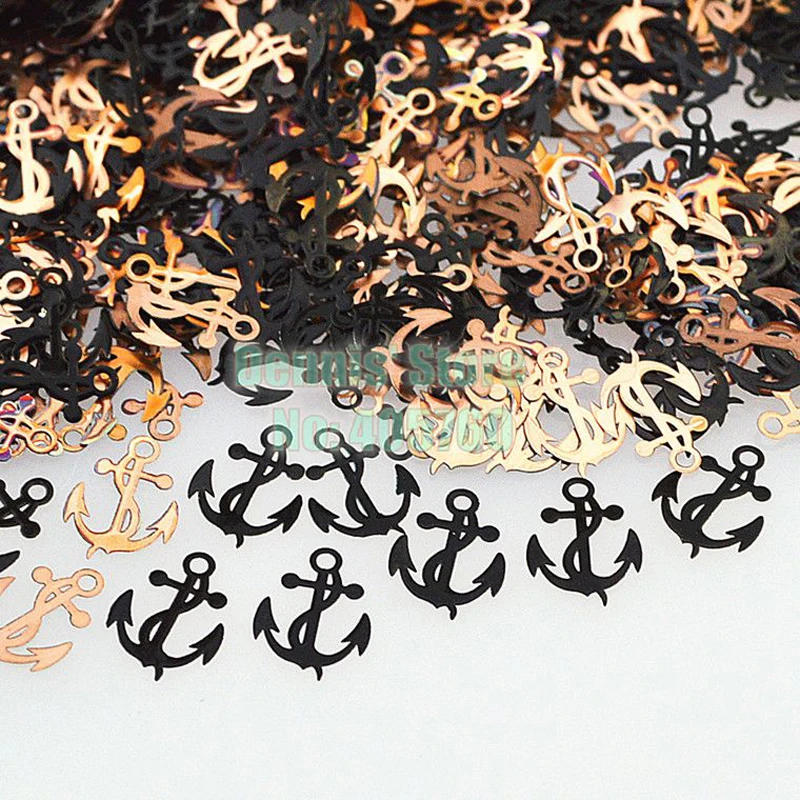 

Wholesale 800pcs/pack Anchor Shape Black Brone Metallic Sequins Nail Art Sticker Cell Phone Decoration Free Shipping