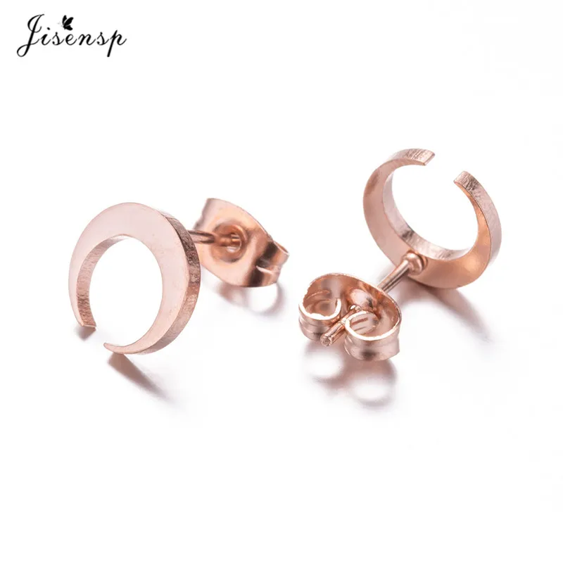 Jisensp New Vintage Crescent Moon Earrings for Women Fashion Jewelry Moon Horn Stud Earrings Christmas boucle d'oreille image 3