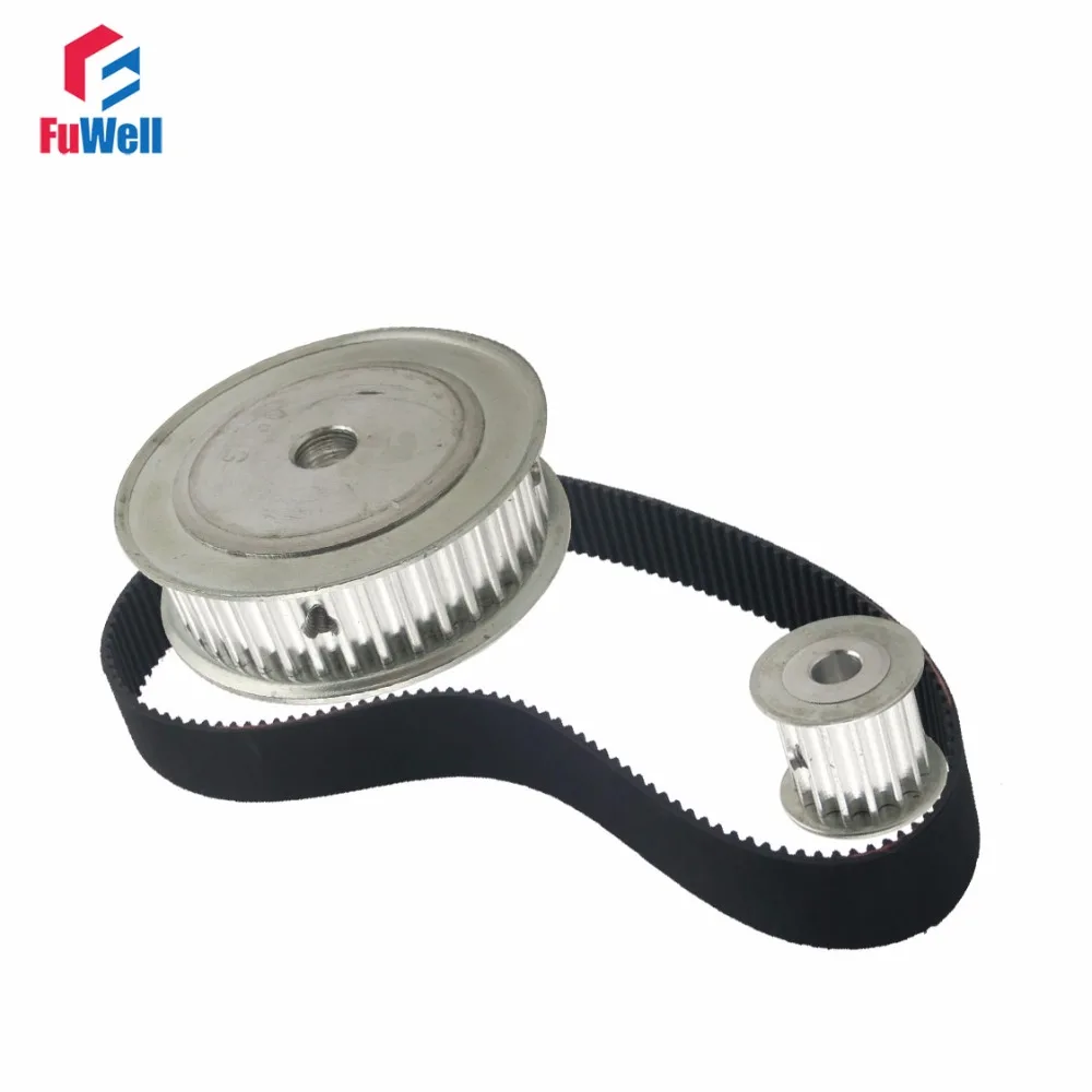 Redução Sincronismo Belt Polia Grupo Htd5m Correia Dentada Kit Polia Relação 80 Milímetros Centro Distância Gear Shaft M360 12t:60 t 1:5 5:1